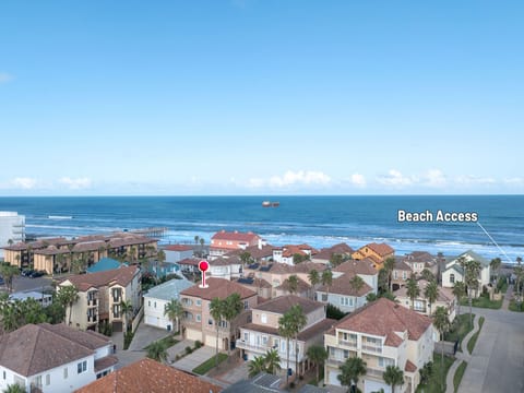 Aerial of our townhome in close proximity to the beach! Great gated subdivision with beach access directly from the community.