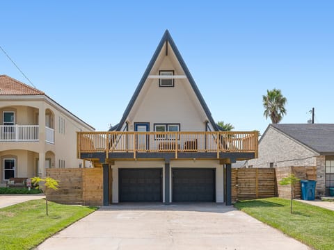 Front exterior of this fantastic private vacation rental property located 1/2 a block from the beach!