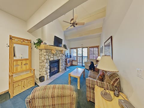 Living Room With Custom Fireplace