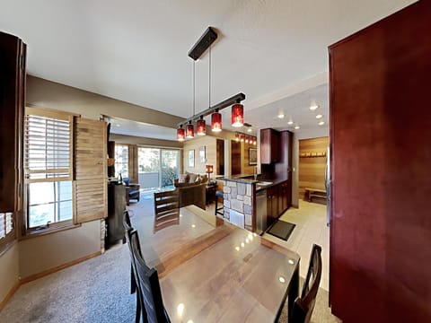 Dining and Work Space In a Cozy Slopeside Home