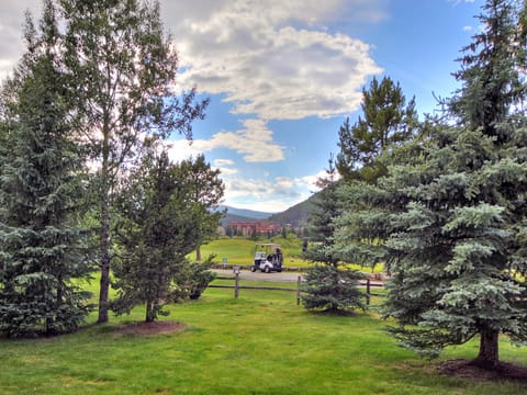 Walking distance to the golf course and ski slopes.