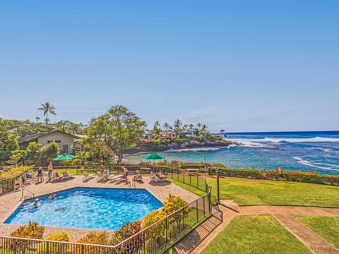 Ocean front pool area