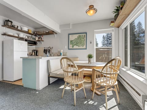 Open kitchen area allows guests to spend that quality time together. Watch a movie, enjoy the fireplace and cook dinner all at the same time.