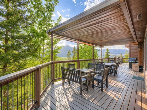 Amazing outdoor space with fire-pit and a view
