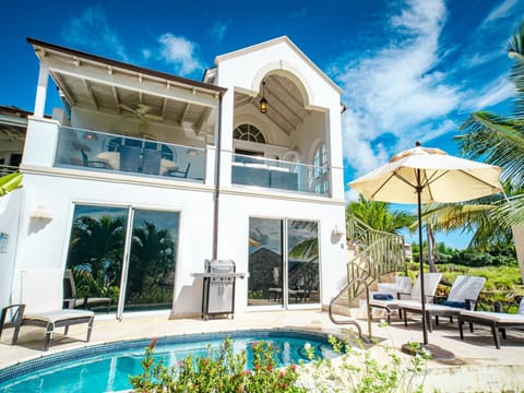 View of the villa and pool