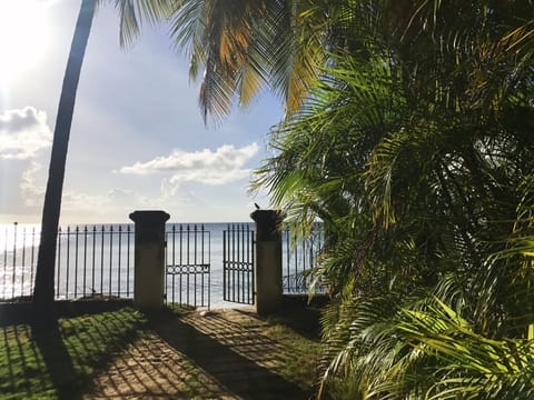Garden gates leading out to the beach