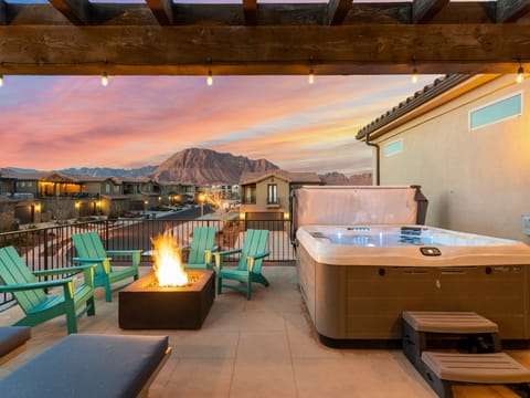 Upper Patio with Firepit and Private Hot Tub