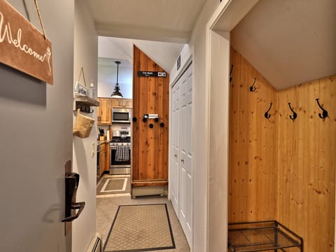 Entryway with plenty of room for boots and ski clothes