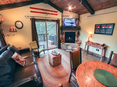 Living Room with Sliders to Large Deck