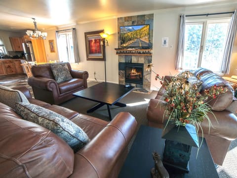 Living Room with Sliders to Deck