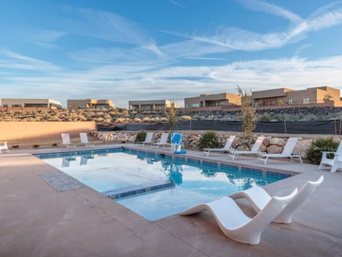 Relax in this private hot tub and pool right outside your door.