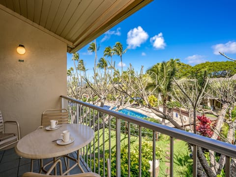 Enjoy your morning coffee on this private lanai