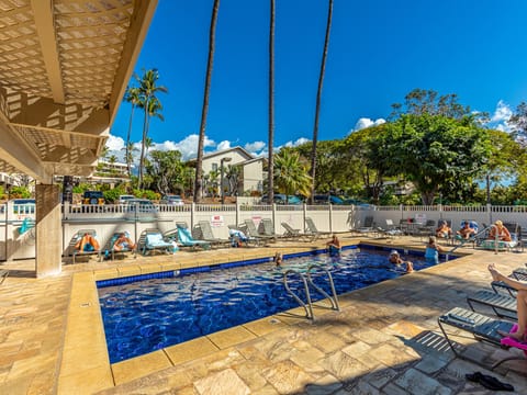 Morning swims under palm trees and blue Maui skies