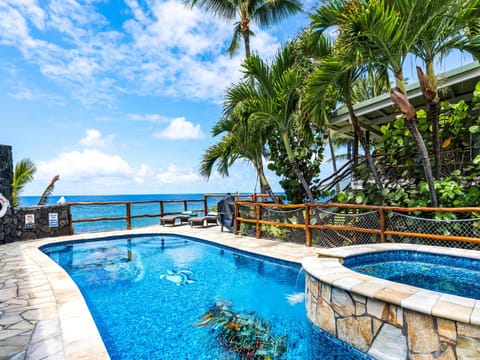 Hot tub with ocean views