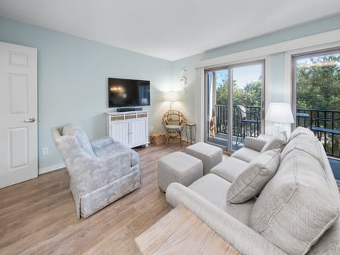 Inlet Dunes #105 | Open Living and Dining Space | Furnished Balcony