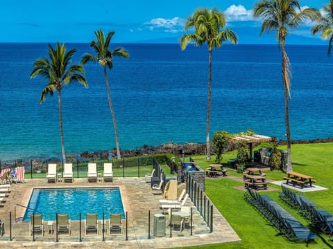 Enjoy a swim while cooking out and taking in ocean sounds.