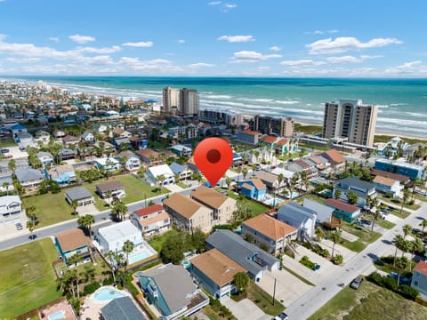 Aerial view of the property and Gulf of Mexico