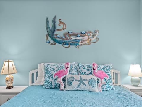 The Mermaid room, downstairs King bed
