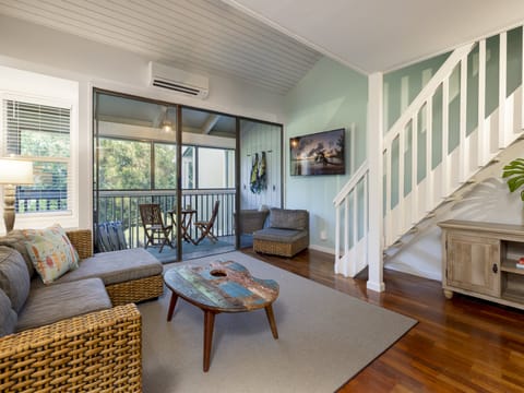 Living Area with Steps to the LOFT Space