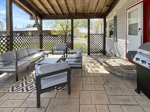 Comfy Outdoor Furniture and Grill