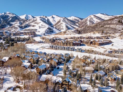 Aerial view of Timber Wolf Lodge and the Canyons Village at Park City Mountain