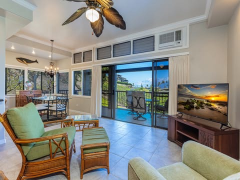 Open living space with seamless access to the lanai and Maui skies