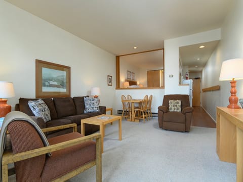 Open studio layout with a comfortable living area