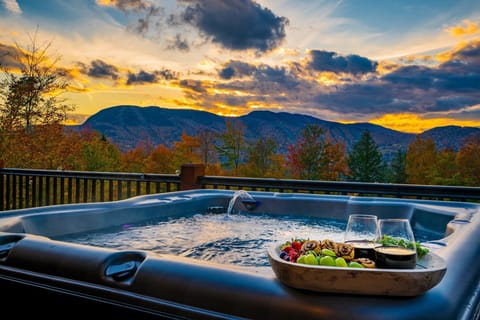 From the hot tub, capture the perfect sunset over Sunday River!