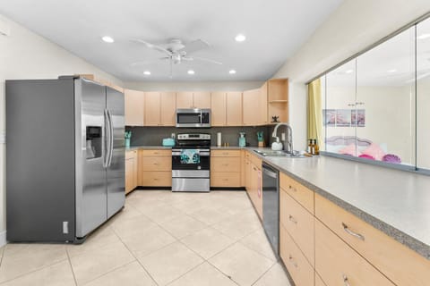 Kitchen with a lot of counter tops
