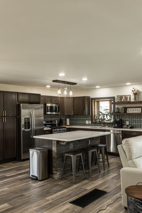 Fully stocked kitchen with everything you need to prepare a holiday meal. 