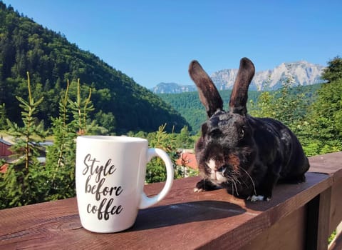 general manager enjoying coffee on the terrace

