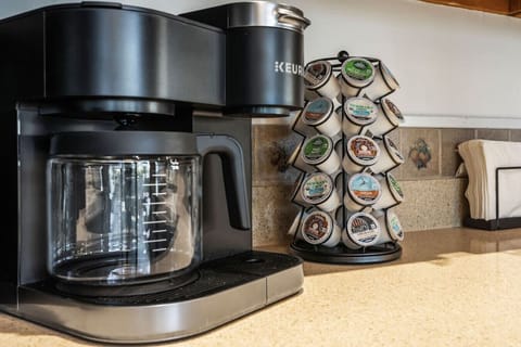 We provide ground coffee, filters and kcups to get you going!
