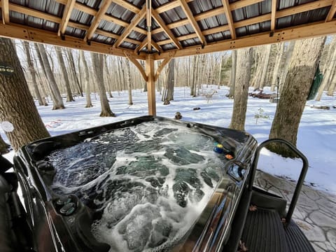 Nothing better than a hot soak among the trees after a day on the slopes