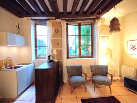 Kitchen and seating areas