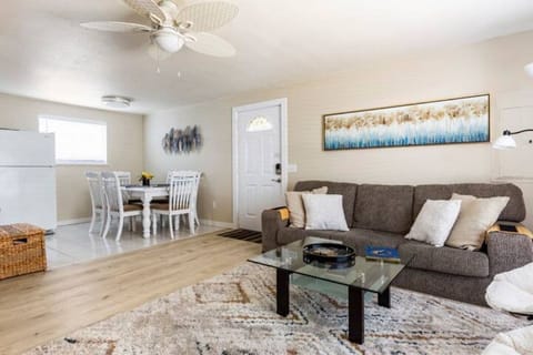 looking back at the front entrance from the living room