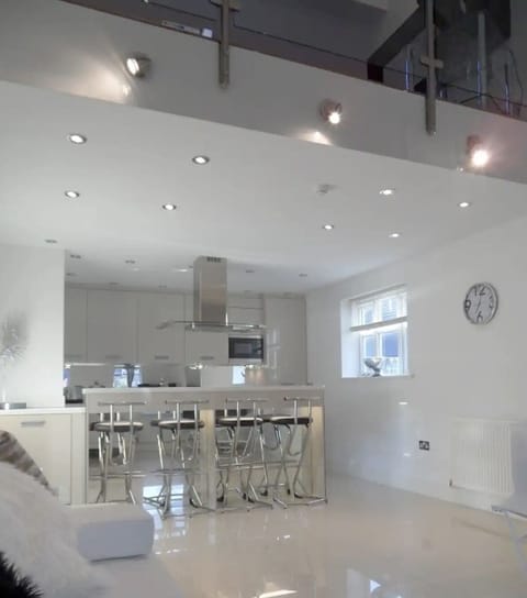 Duplex apartment with views over the living room.