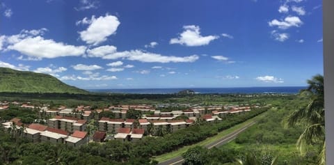 The beach is exactly one mile down the hill.