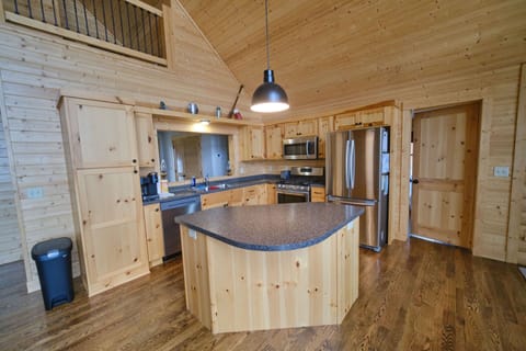 Updated kitchen with new appliances.