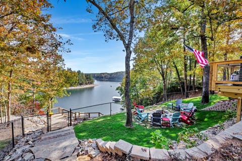 Fantastic view of the lake from the large deck and firepit.