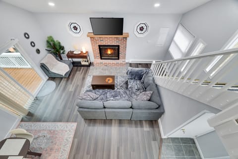 Top View Living Area & Fire Place