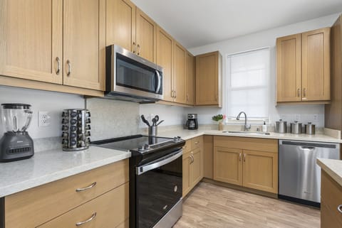 Sleek and functional, a culinary oasis.