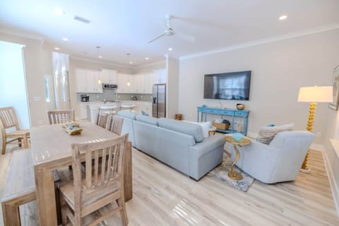 Living room from rear entry door.