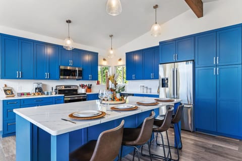 Newly updated kitchen, and fully loaded with modern appliances; island seats 4