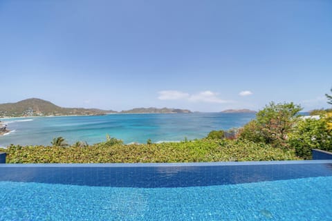 Large heated 12 x 3.80 m pool facing the view, expansive terrace with deck chairs and loungers. Gas barbecue. 