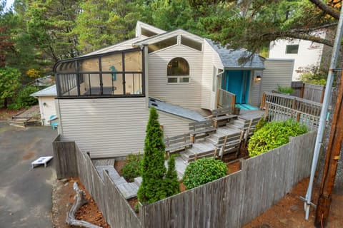 Lower entrance off of driveway