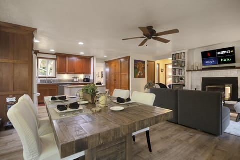 Serve dinner at the large dining table or play board games into the night!