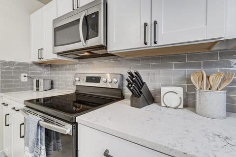 Create delicious home-cooked meals during your stay with ease in our fully equipped kitchen, complete with a stove and microwave for your convenience
