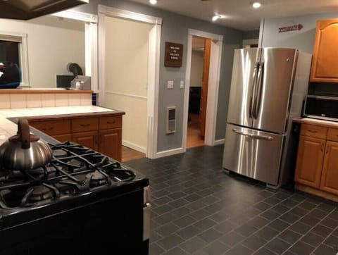 Basic spices, a Keurig (with a few starter cups), coffee pot, toaster, microwave