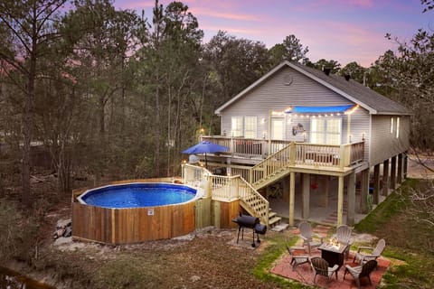 Enjoy the outdoor area, pool and fire pit.  
