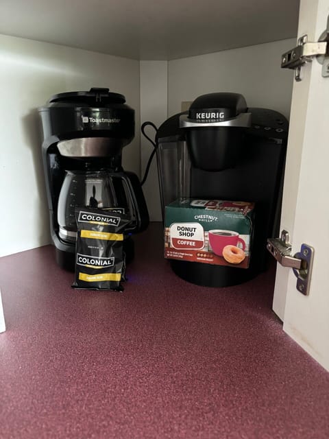 Drip coffee and a Keurig maker